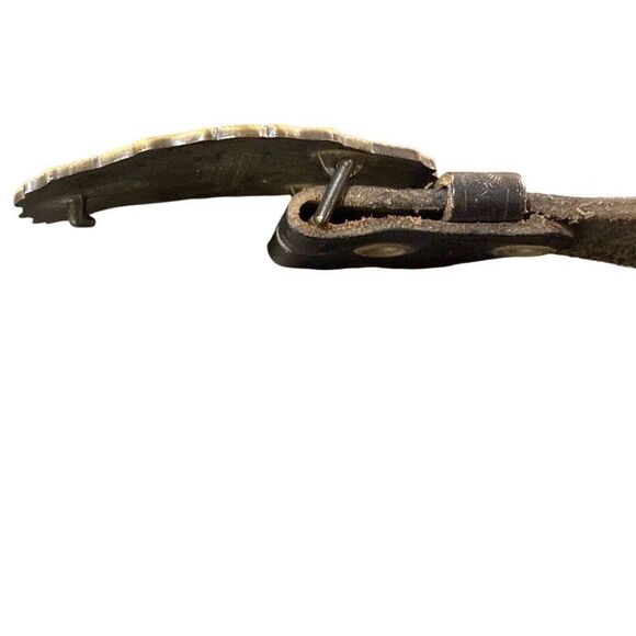 Jay-Pee Black Leather Duty Belt 36 Basket Weave Vintage 1977 Bald Eagle Buckle - Picture 6 of 8